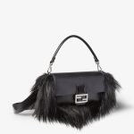 FENDI Baguette® Black leather and fur bag - Image 6
